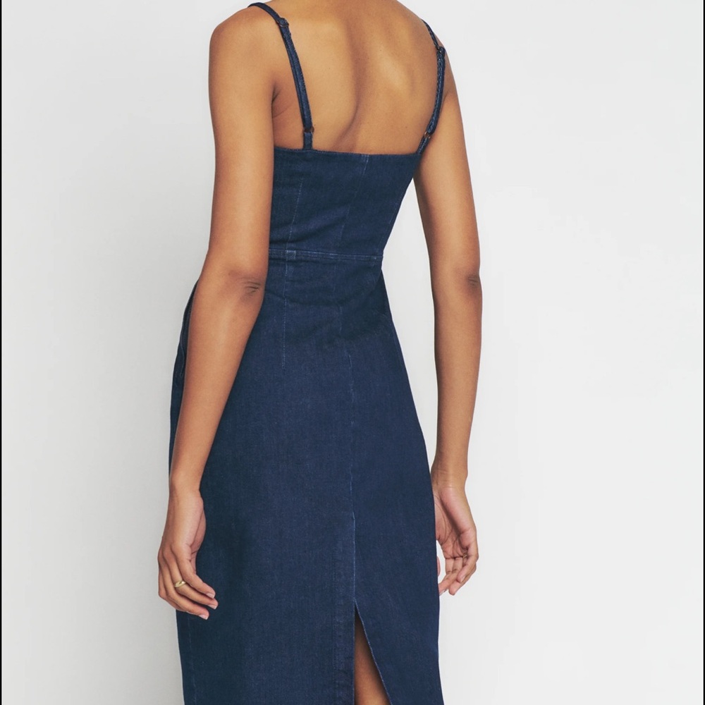 Reformation size 8 denim Midi Dress - Picture 2 of 7